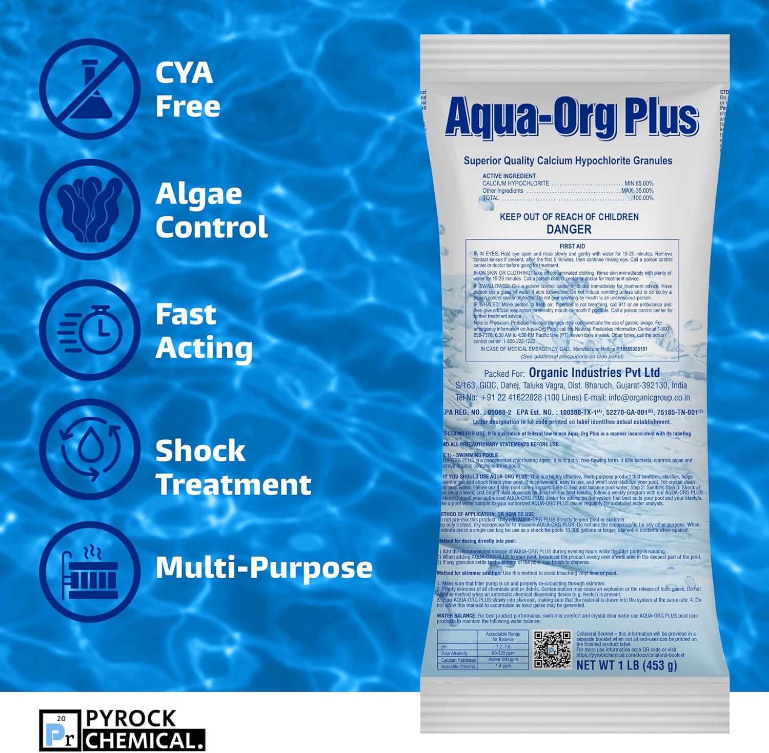 Pool Shock Chlorine - 24 Pack of Calcium Hypochlorite 65%
