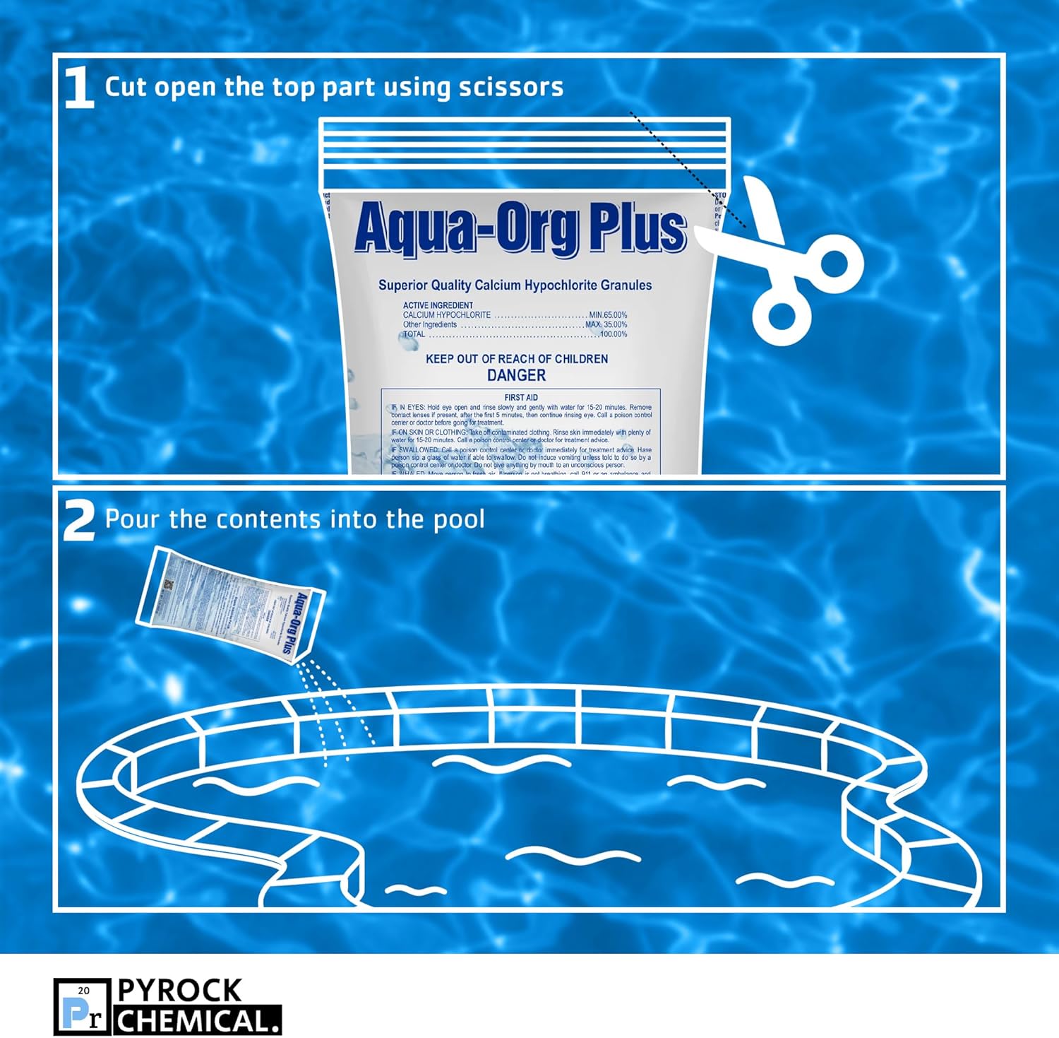 Pool Shock Chlorine - 24 Pack of Calcium Hypochlorite 65%