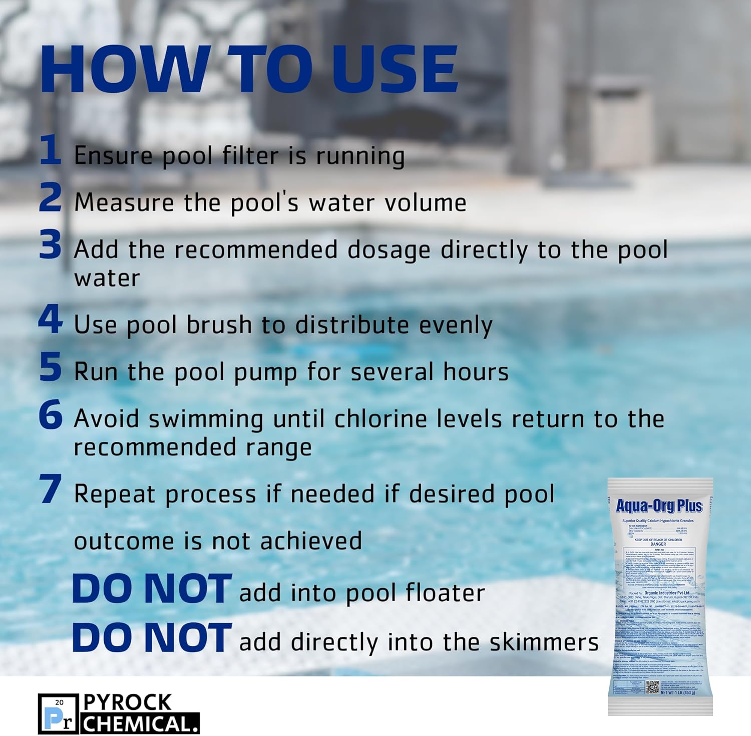 Pool Shock Chlorine - 24 Pack of Calcium Hypochlorite 65%