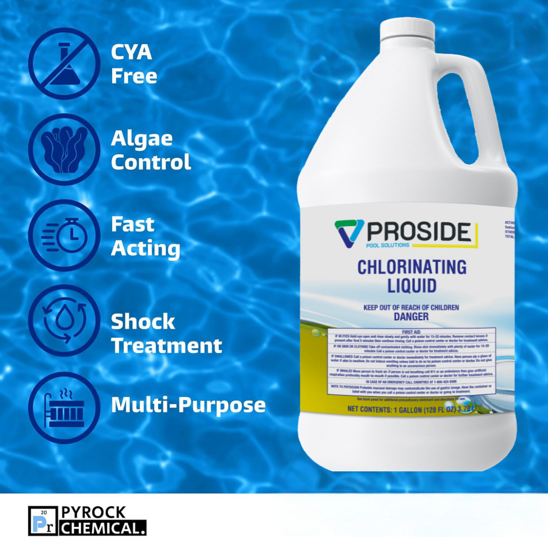 ProSide Chlorinating Liquid - 10% Sodium Hypochlorite - Pool Shock