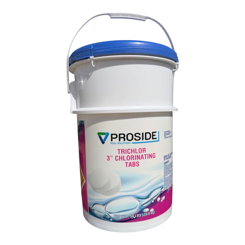 Proside Trichlor 3 Inch Pool Tablets, 50 lb Bucket | PICKUP ONLY